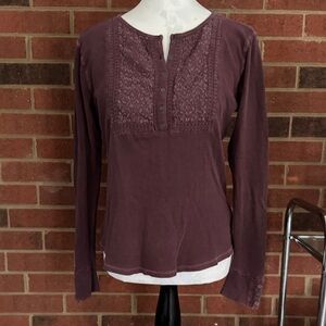 Lucky Brand Purple Long Sleeve Blouse